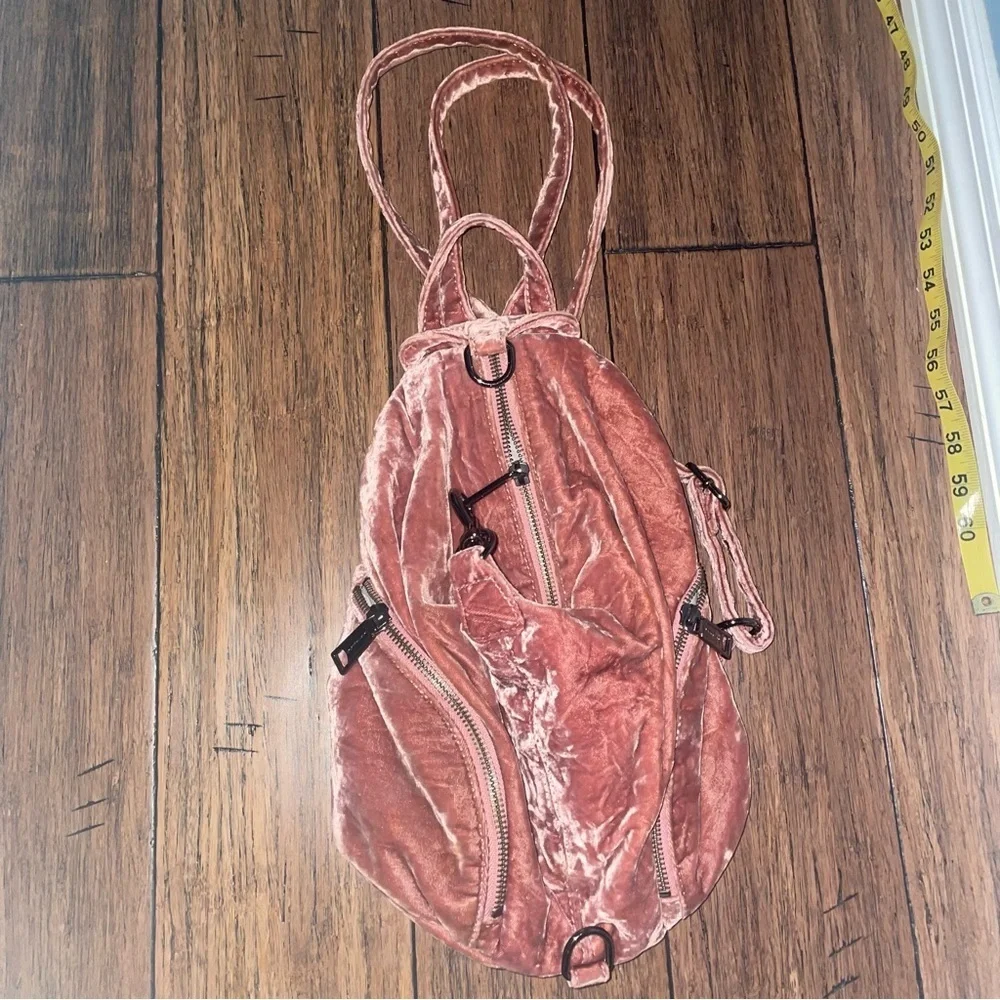 Pink backpack velour backpack velvet backpack Rebecca minkoff Julian